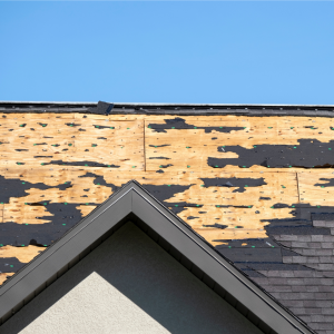 Roof with missing shingles